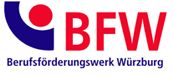 Logo mit einer grafischen Darstellung einer winkenden Person und der Aufschrift BFW - Berufsförderungswerk Würzburg