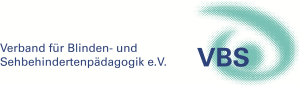 Logo mit einem Wirbel und den Buchstaben VBS. Daneben steht Verband für Blinden- und Sehbehindertenpädagogik e. V.