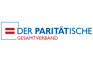 Logo mit einem Gleichheitszeichen. Daneben steht Der Paritätische - Gesamtverband