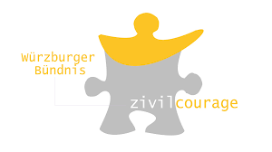 Ein Logo mit einem Puzzlestück und der Aufschrift Würzburger Bündnis - Zivilcourage