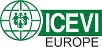 Ein Logo mit sechs Personen, welche in der Weltkugel platziert sind mit der Aufschrift ICEVI Europe
