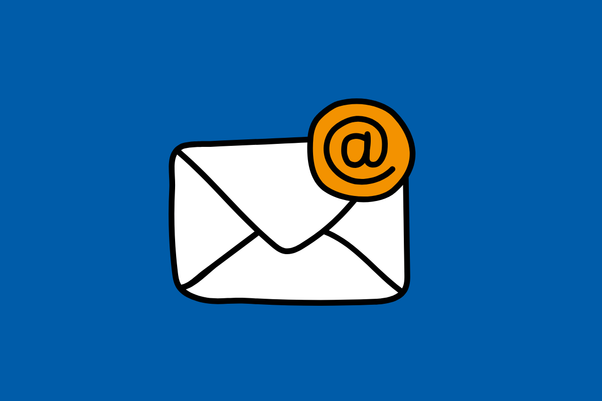 Briefumschlag mit einem @-Zeichen