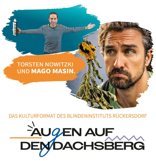 Ankündigungsgrafik mit den Künstlern Torsten Nowitzki und Mago Masin