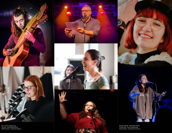 Die Künstlerinnen und Künstler, die am 18. Juli 2025 beim Poetry-Slam-Openair im Blindeninstitut Rückersdorf auftreten.