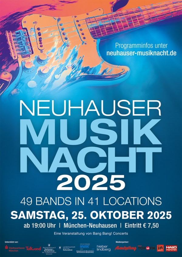 Das Bild zeigt das Plakat der Neuhauser Musiknacht 2025