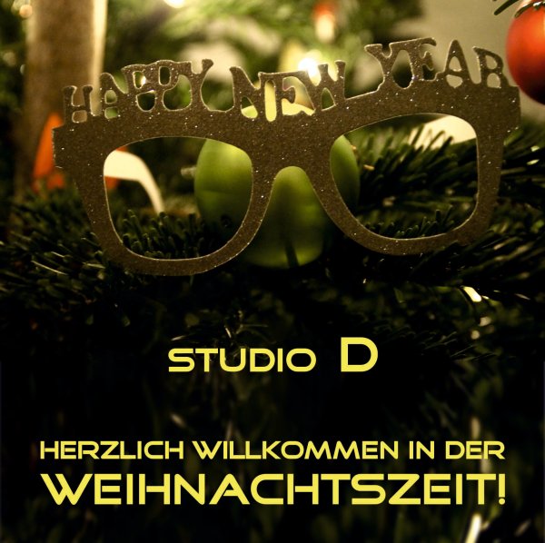 Das Logo der Weihnachts-CD Herzlich willkommen in der Weihnachtszeit der Gruppe Studio D.